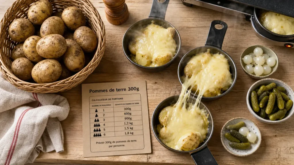 Combien de patate par personne raclette : 300 g de pommes de terre