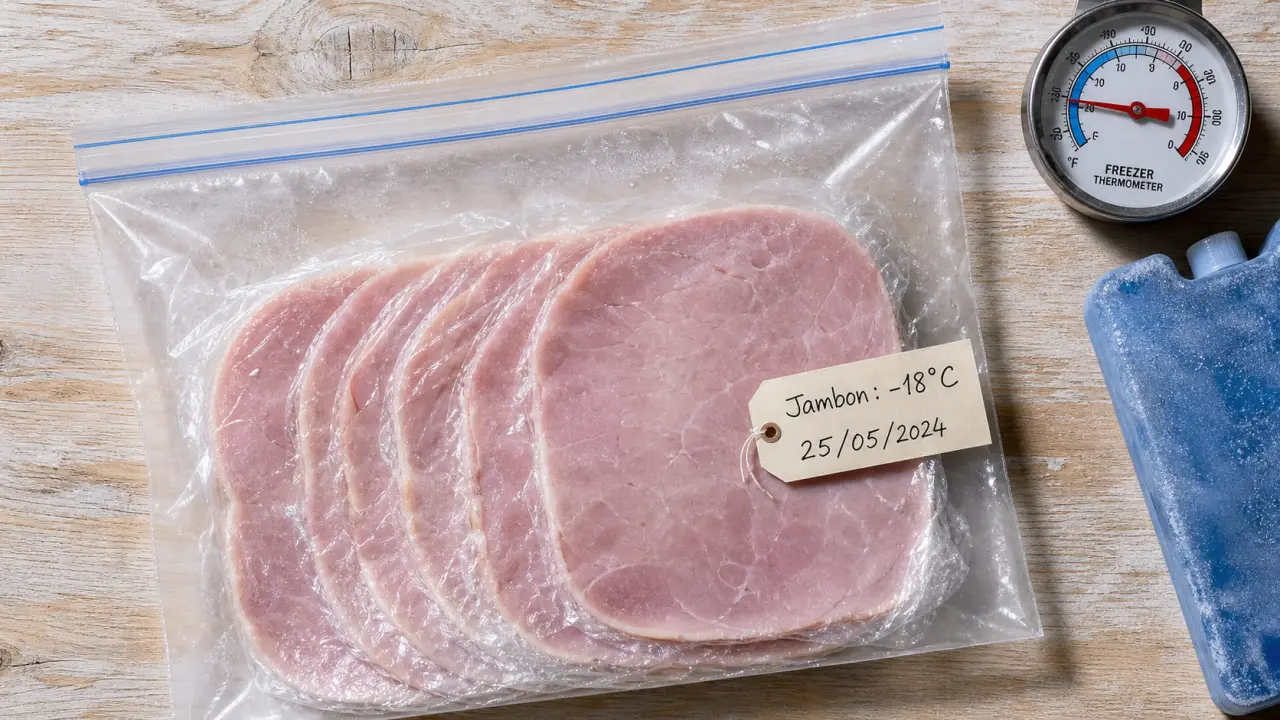 Peut on congeler le jambon blanc : -18°C, 5 tranches, sachet congélation