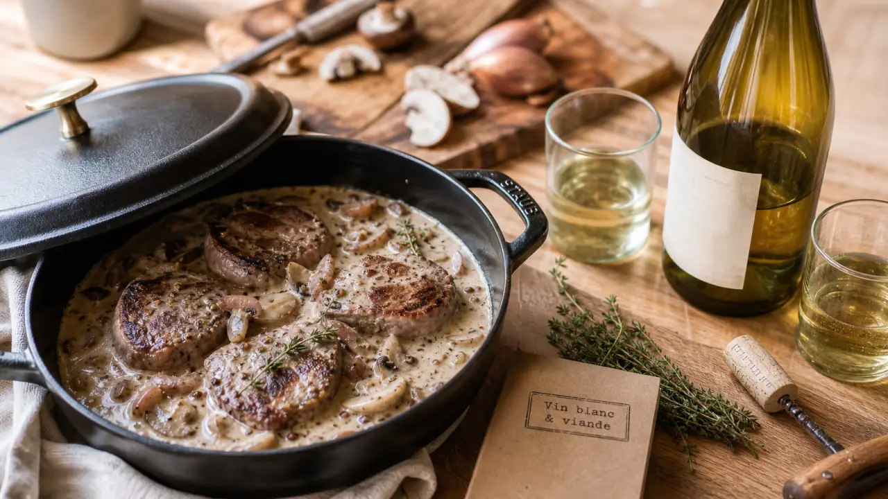 Quelle viande cuisiner avec du vin blanc : volaille, veau, porc avec sauce au vin blanc