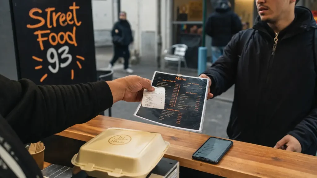 Street food 93 à Villetaneuse : menu halal, comptoir et commande