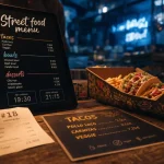Street food menu : plats et horaires, livraison et prix