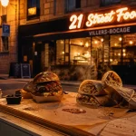 21 street food à Villers-Bocage, burger fumant au comptoir