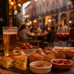 Bar à tapas à Toulouse : planche de tapas, sangria et terrasse animée au golden hour