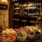 Bar à vin paris Montparnasse : planche apéritive et verres de vin