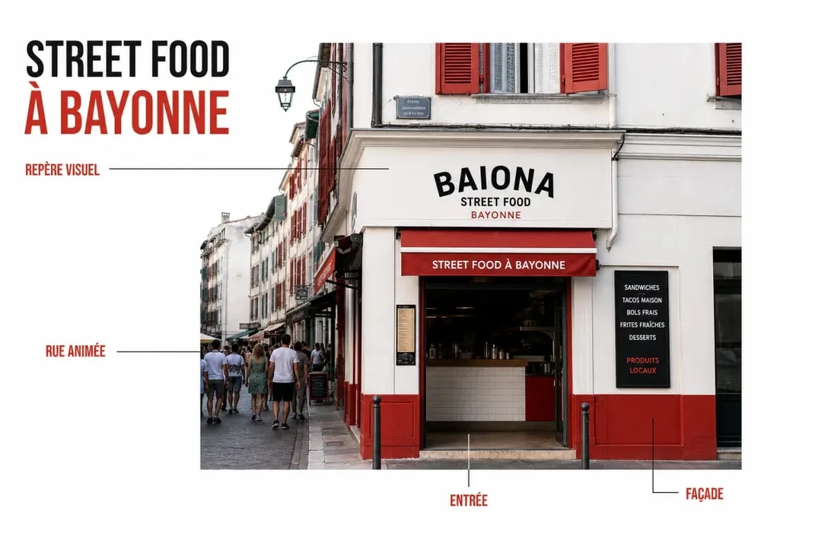 South Street Food à Bayonne, visuel de repérage pour confirmer l’adresse du restaurant