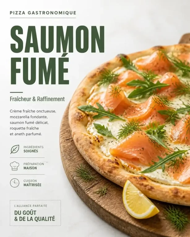 Recette de pizza au saumon fumé avec roquette et citron