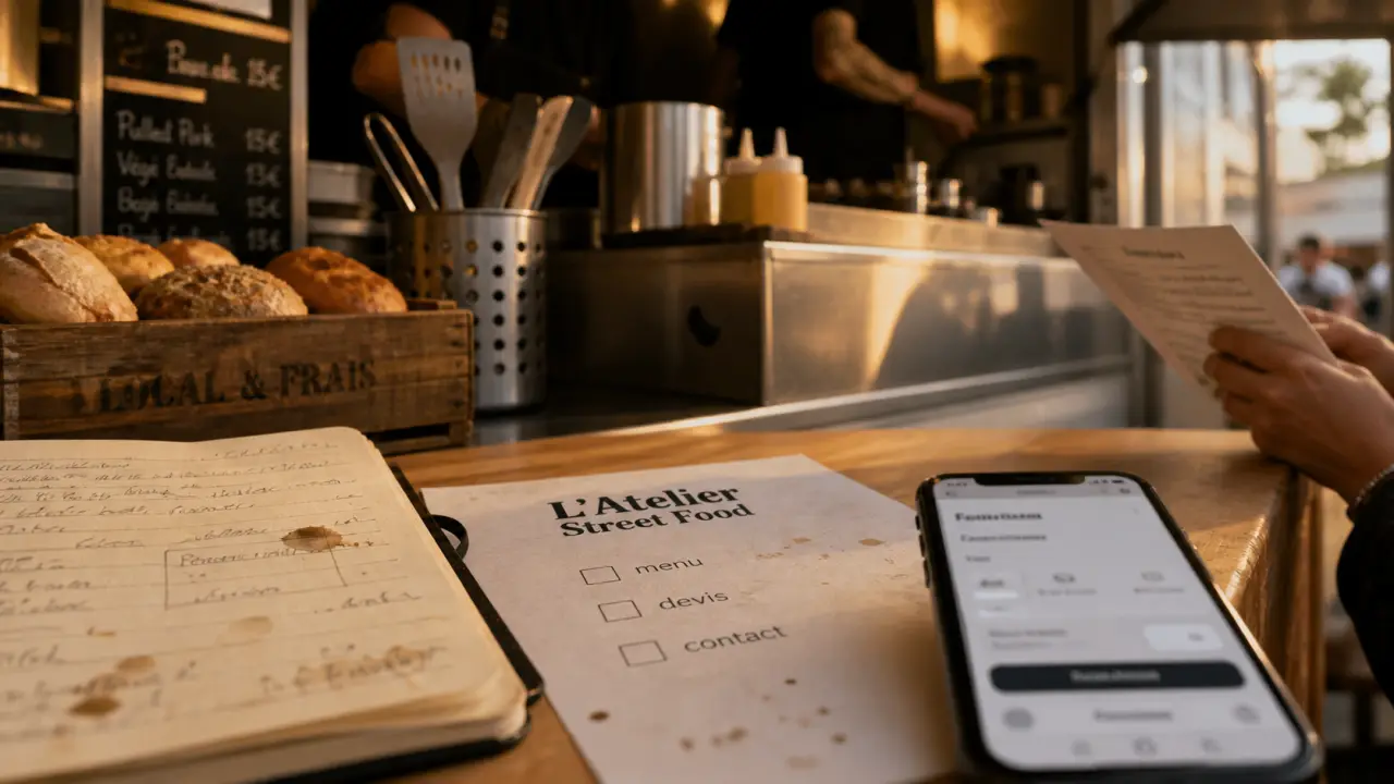 l'atelier street food : carnet et réservation pour menu et contact