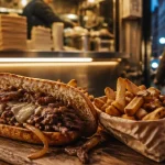 Philly soul street food américaine : cheesesteak lyon, oignons caramélisés et fromage fondu