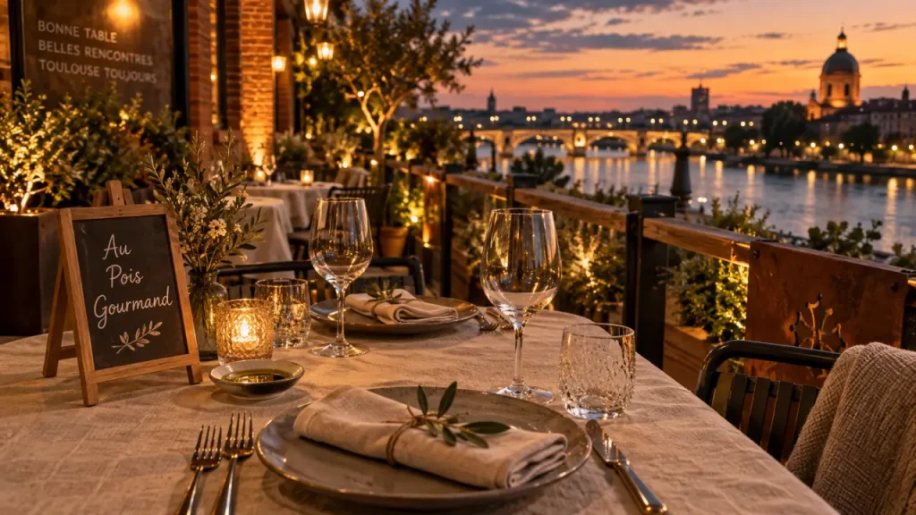 Au Pois Gourmand est un restaurant gastronomique à Toulouse, avec vue sur la Garonne
