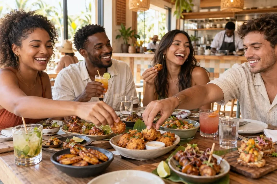 Ambiance conviviale dans un restaurant de créole street food à Bordeaux