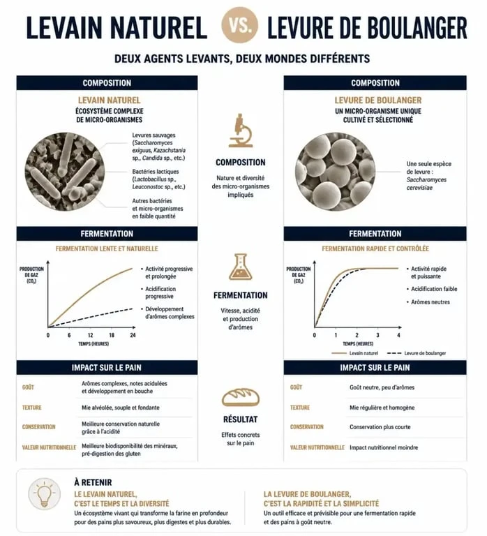 Comparatif entre le levain naturel et la levure de boulanger