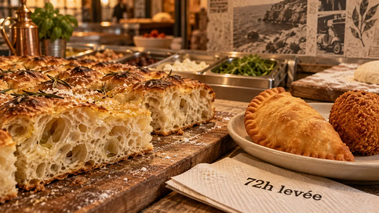 Fricaccia italian street food à Perpignan : focaccia, panzerotti et arancino croustillants