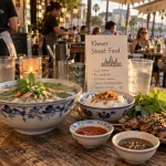 khmer street food à Nice : bols cambodgiens sur une terrasse