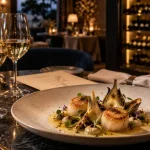Maison nacre restaurant gastronomique : carte blanche de saison à Arès