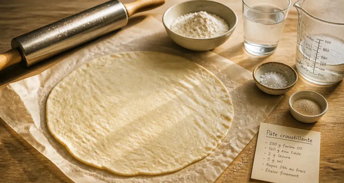 Recette pate a pizza fine : pâte croustillante maison, étalée