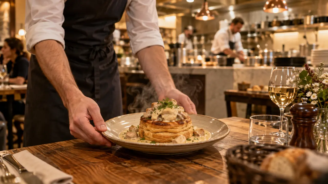 Vol-au-vent signature dans un solides restaurant gastronomique toulouse, Toulouse