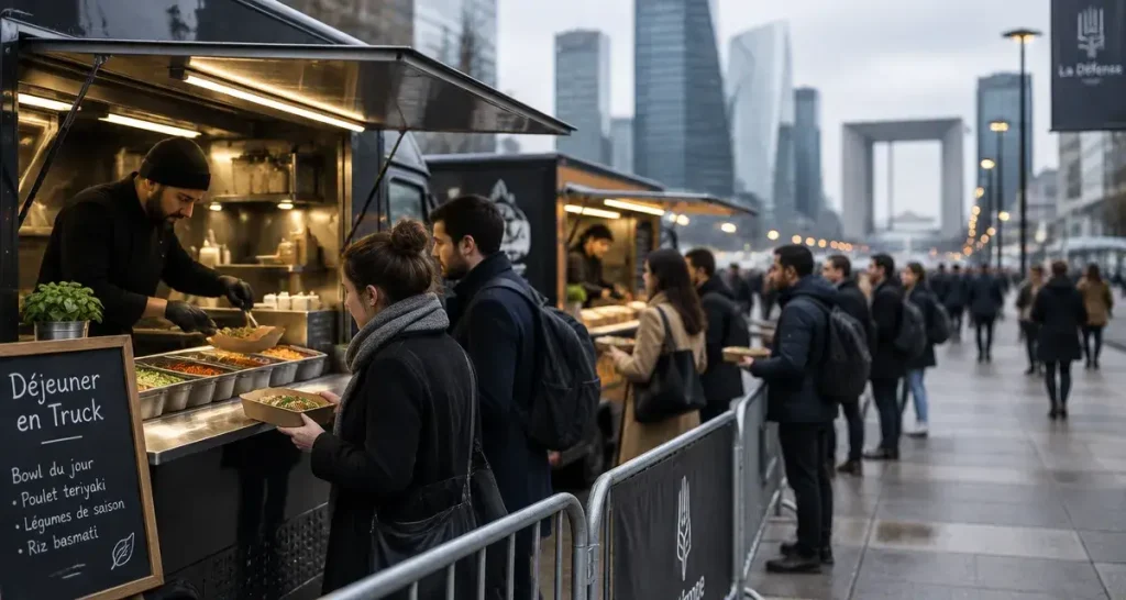 foodtruck la defense sur le parvis, déjeuner rapide