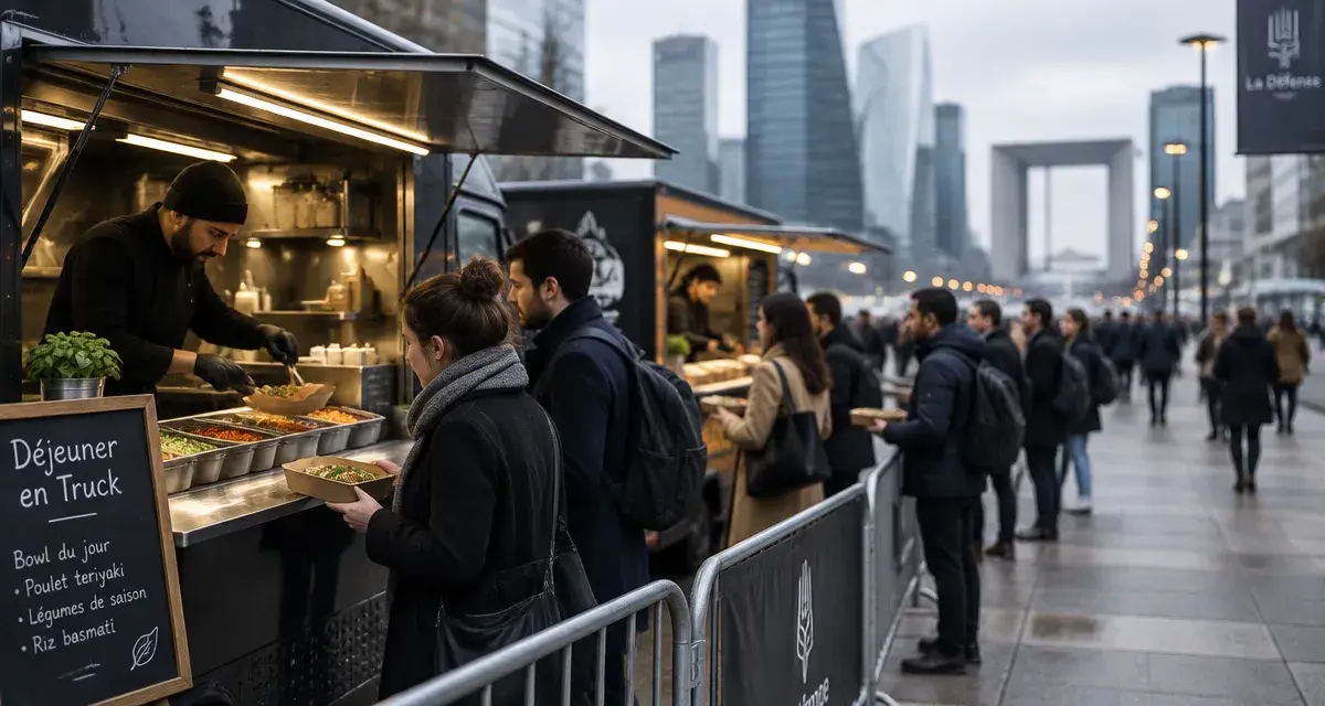 foodtruck la defense sur le parvis, déjeuner rapide