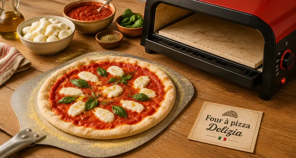 Four a pizza ferrari : pizza margherita cuite au four électrique