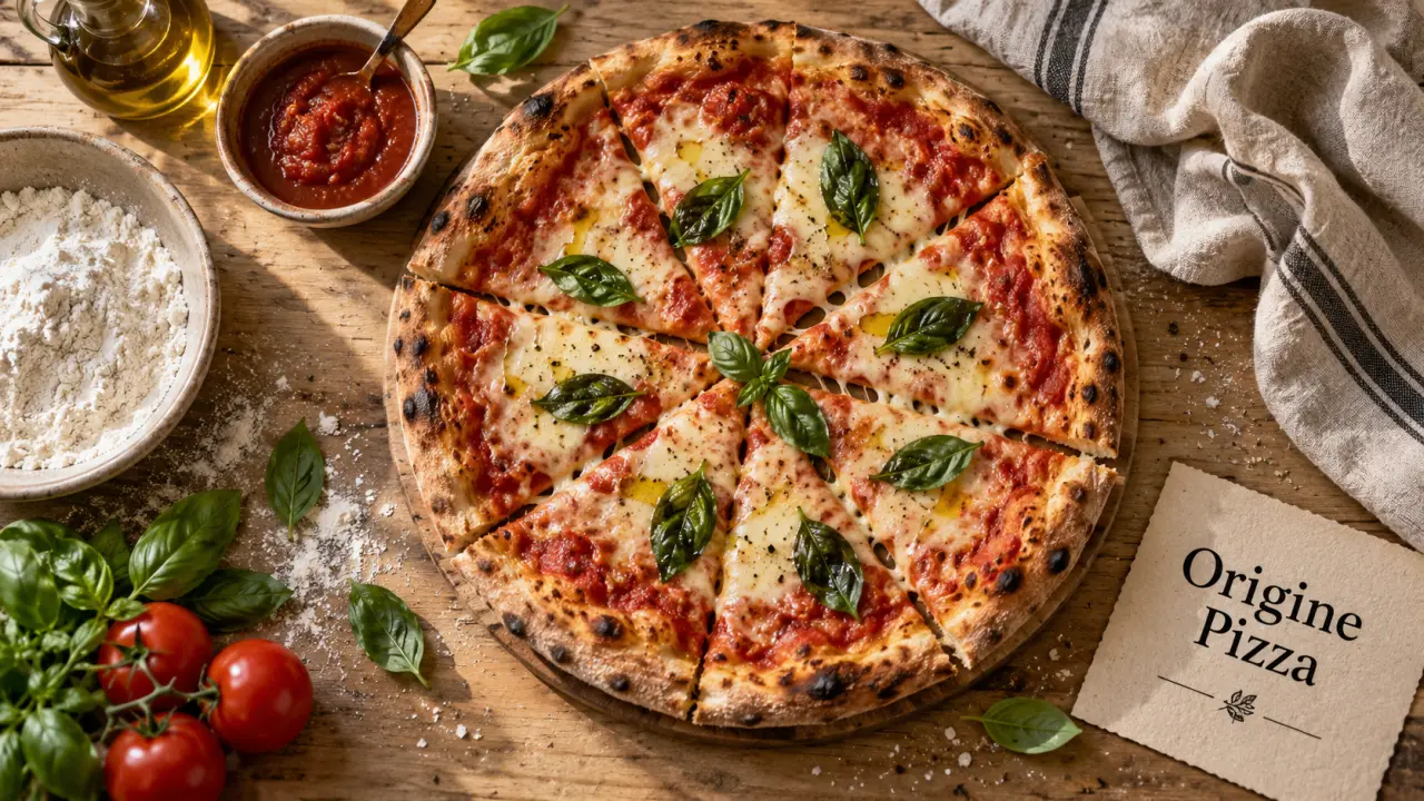 Origine restaurant pizza nîmes : pizza Marguerite au basilic