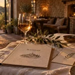 restaurant luberon gault millau : table dressée dans un mas provençal