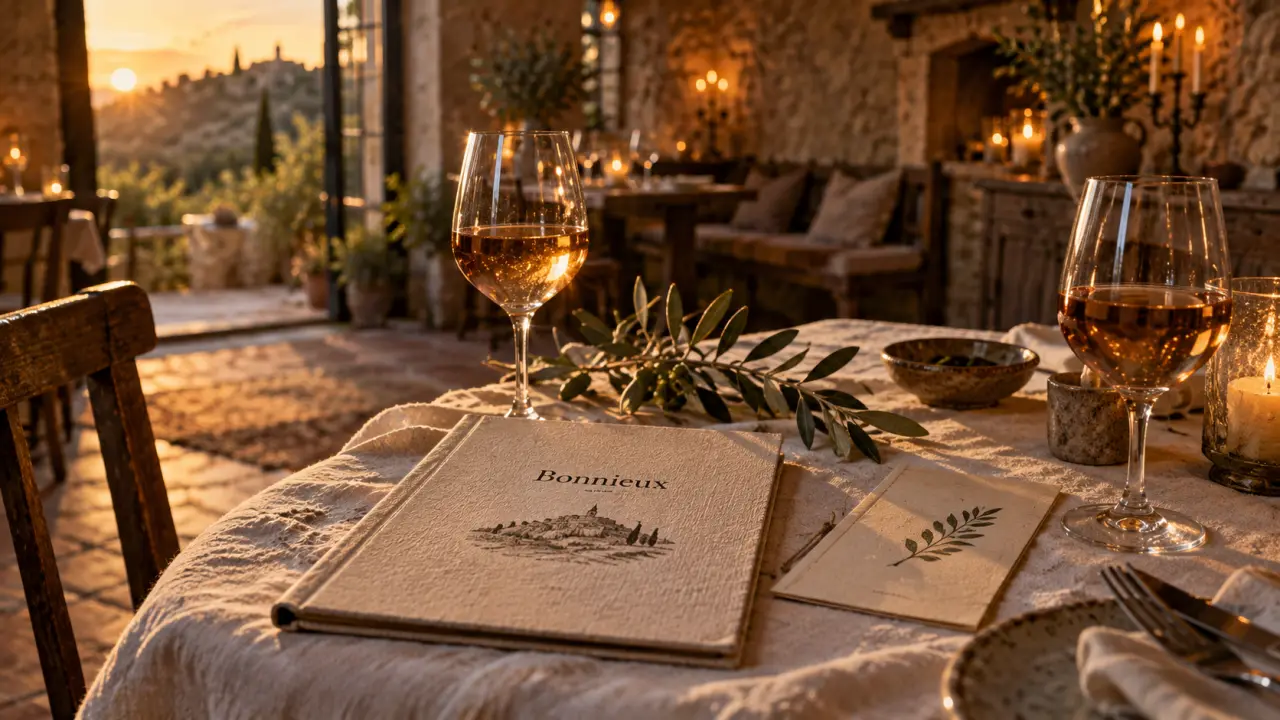 restaurant luberon gault millau : table dressée dans un mas provençal